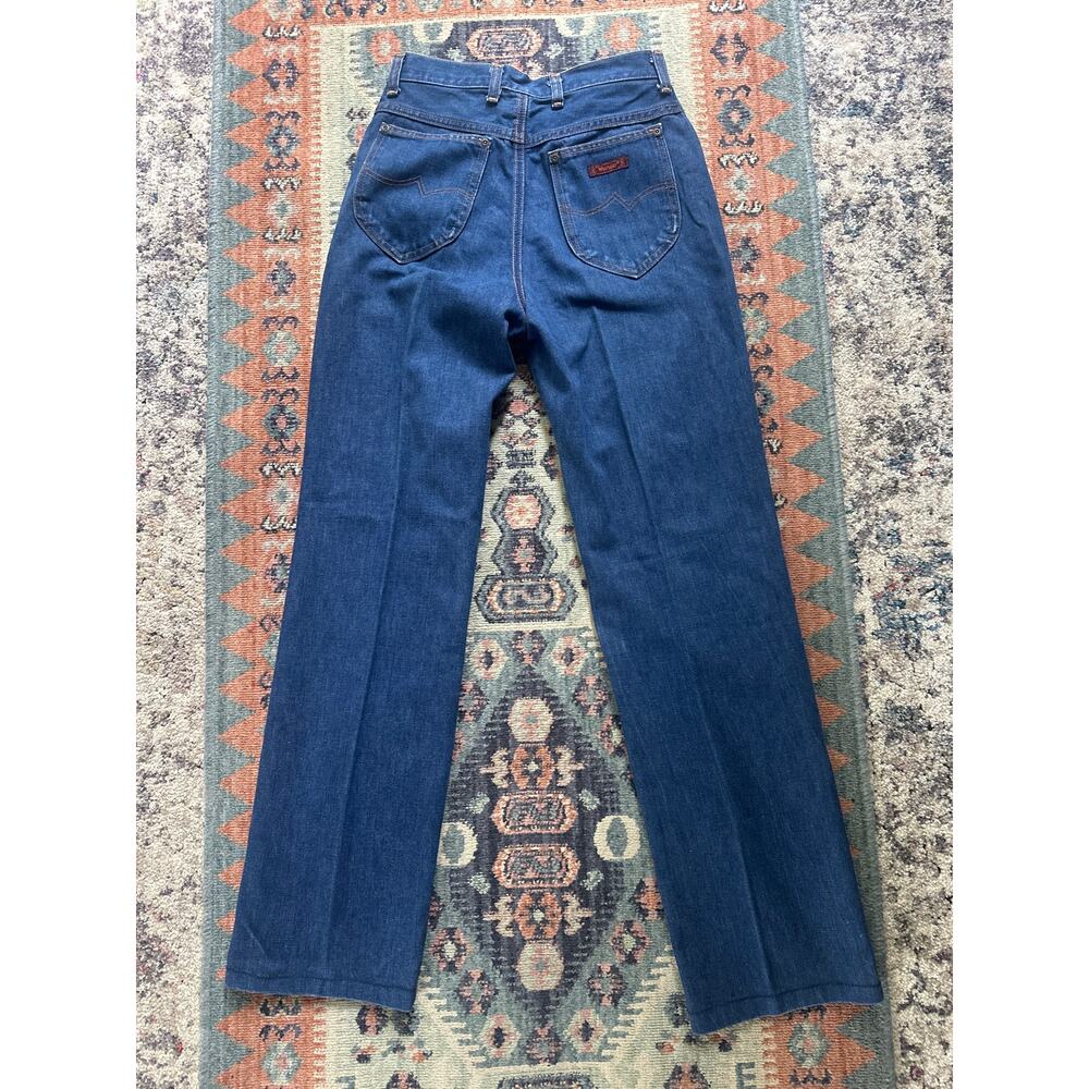 Vintage Wrangler Junior Fit Pony Pocket Jeans 27x30 USA Western 1970's Small - Picture 3 of 15